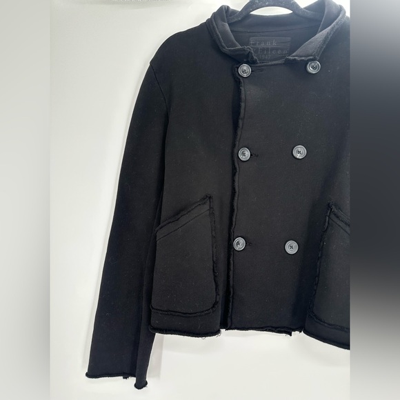 Frank & Eileen Mini Belfast Knit Sweatshirt Blazer Jacket Solid Black Medium - Picture 4 of 9